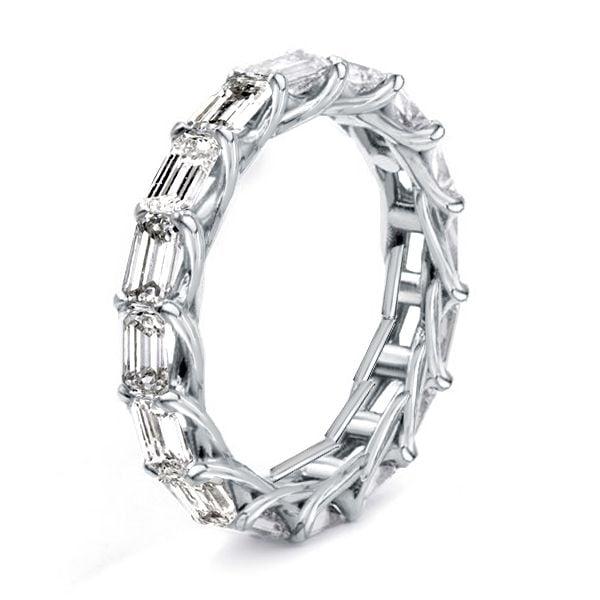 Vintage Baguette Wedding Band Ring | 4.00 CT. TW. Simulated Stones | Sterling Silver