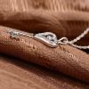Sterling Silver Key Pendant Necklace with White Sapphire Accent - 18 Inch