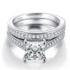 Princess Cut Sterling Silver Bridal Set - 2.43 CT. TW. Cubic Zirconia