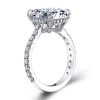 Classic Emerald Cut Created White Sapphire Engagement Ring - 925 Sterling Silver