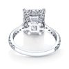 Classic Emerald Cut Created White Sapphire Engagement Ring - 925 Sterling Silver