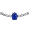 Blue Sapphire Tennis Bracelet for Women in 925 Sterling Silver with Oval and Round Cuts
