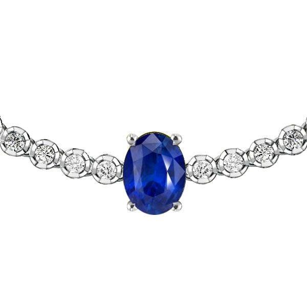 Blue Sapphire Tennis Bracelet for Women in 925 Sterling Silver with Oval and Round Cuts