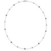 Blue & White Sapphire Bezel Set Sterling Silver Tennis Necklace - 16-22 Inches
