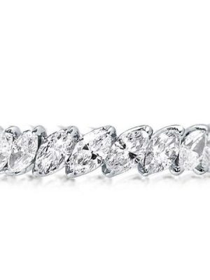 Marquise White Sapphire Eternity Wedding Band - 925 Sterling Silver