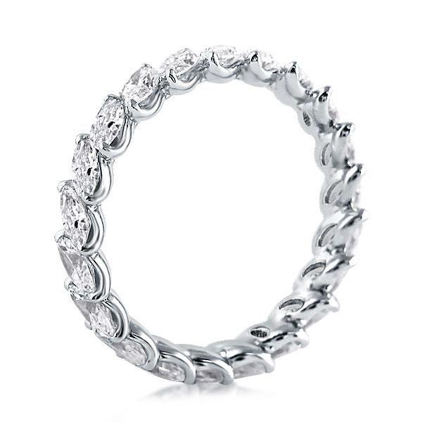Marquise White Sapphire Eternity Wedding Band - 925 Sterling Silver