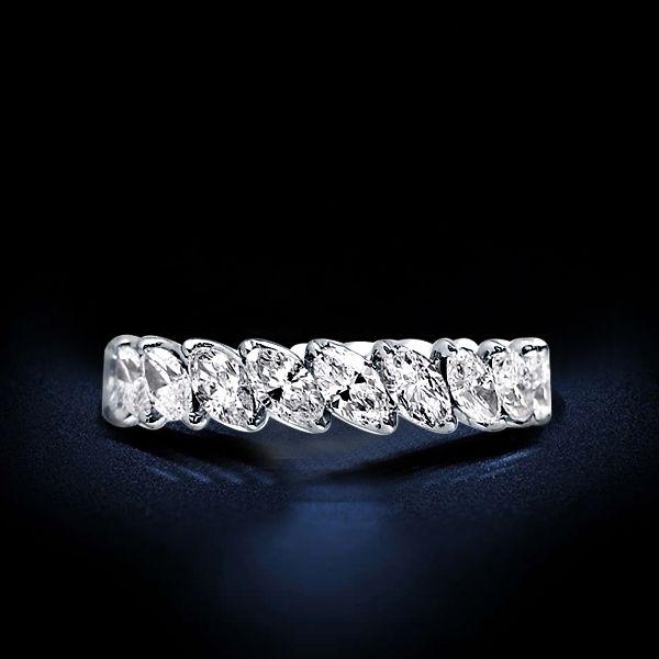 Marquise White Sapphire Eternity Wedding Band - 925 Sterling Silver