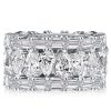 Multi-Row Pear Cut White Sapphire Eternity Wedding Band in Sterling Silver