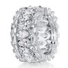 Multi-Row Pear Cut White Sapphire Eternity Wedding Band in Sterling Silver