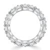 Multi-Row Pear Cut White Sapphire Eternity Wedding Band in Sterling Silver
