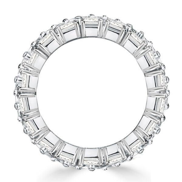 Multi-Row Pear Cut White Sapphire Eternity Wedding Band in Sterling Silver