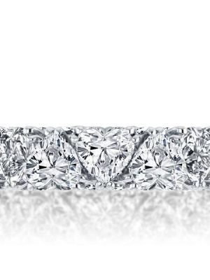 Heart Eternity Band - Created White Sapphire Wedding Ring in Sterling Silver