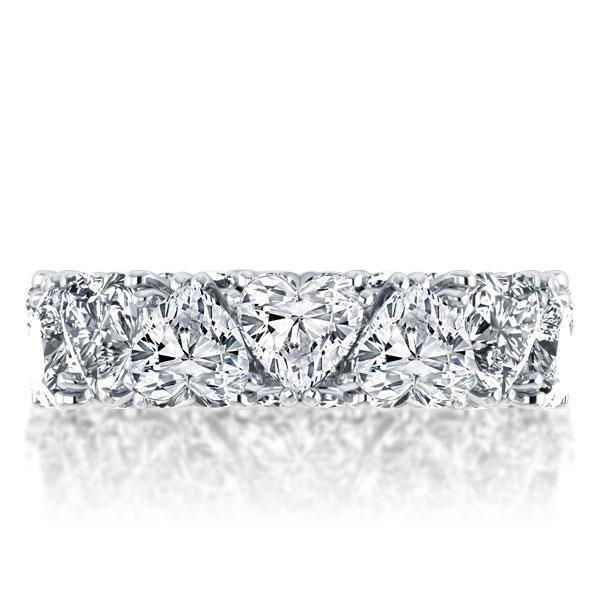 Heart Eternity Band - Created White Sapphire Wedding Ring in Sterling Silver
