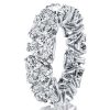 Heart Eternity Band - Created White Sapphire Wedding Ring in Sterling Silver