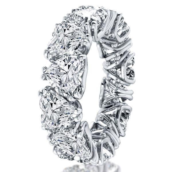 Heart Eternity Band - Created White Sapphire Wedding Ring in Sterling Silver