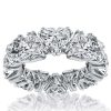 Heart Eternity Band - Created White Sapphire Wedding Ring in Sterling Silver