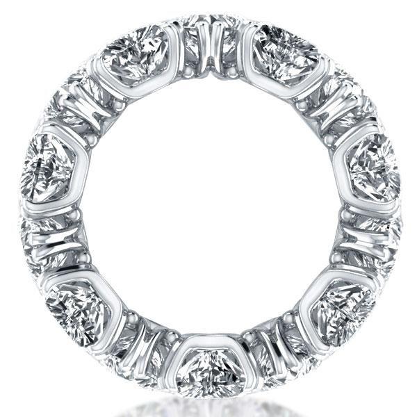 Heart Eternity Band - Created White Sapphire Wedding Ring in Sterling Silver