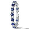Sterling Silver Oval and Baguette Cut Tennis Bracelet for Women with 28.24 CT. TW Stones