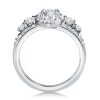 Halo Half Eternity Multi-Row Oval Cut Bridal Wedding Ring Set in Sterling Silver