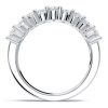 Sterling Silver Bezel Set Anniversary Band Ring with Round & Pear Cut White Sapphire