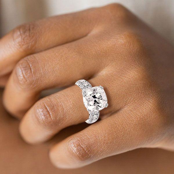 Cushion Cut Sterling Silver Engagement Ring - 15.27 CT Simulated Diamond