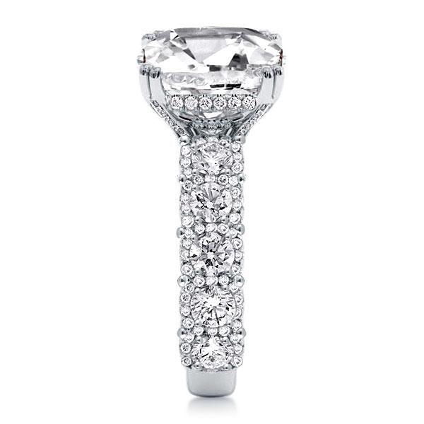 Cushion Cut Sterling Silver Engagement Ring - 15.27 CT Simulated Diamond