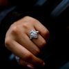 Pear Halo Three Stone Engagement Ring in Sterling Silver with Created White Sapphire