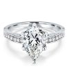 Vintage Pear Cut Sterling Silver Engagement Ring - 3 CT Center Stone