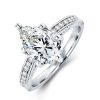 Vintage Pear Cut Sterling Silver Engagement Ring - 3 CT Center Stone