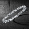 Sterling Silver Alternating Round & Pear CZ Tennis Bracelet for Women - 6, 7, 8, 9 Inch