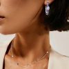 Sterling Silver Blue Sapphire Necklace and Earrings Jewelry Set with Round & Princess Cuts