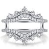 Sterling Silver Crown Enhancer Ring Guard - Sparkly Ring for Women