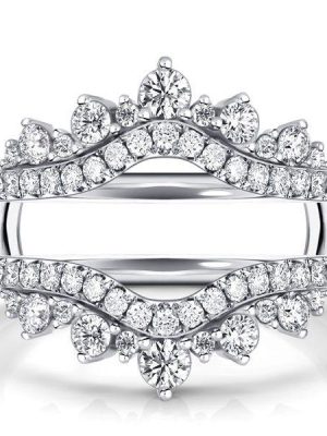 Sterling Silver Crown Enhancer Ring Guard - Sparkly Ring for Women