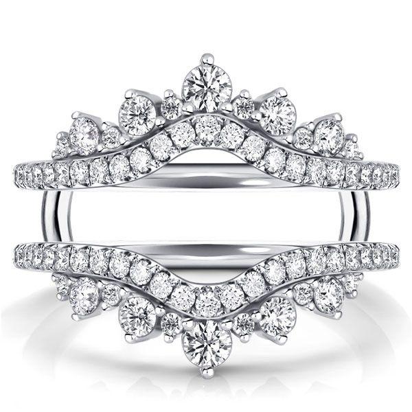 Sterling Silver Crown Enhancer Ring Guard - Sparkly Ring for Women