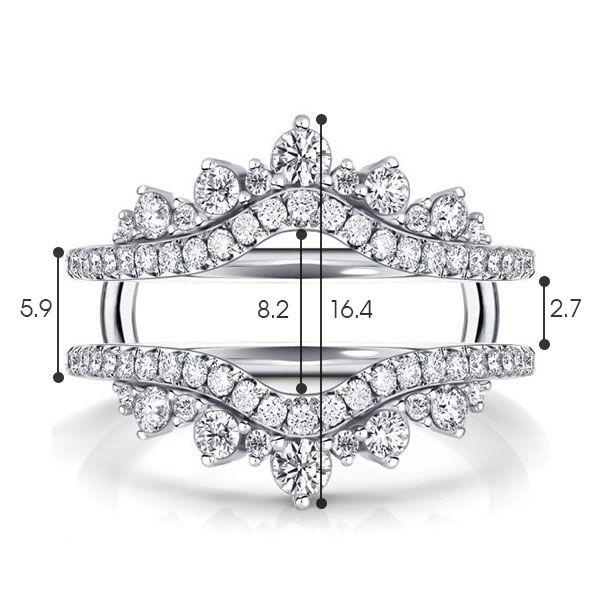 Sterling Silver Crown Enhancer Ring Guard - Sparkly Ring for Women