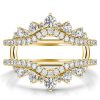 Sterling Silver Crown Enhancer Ring Guard - Sparkly Ring for Women