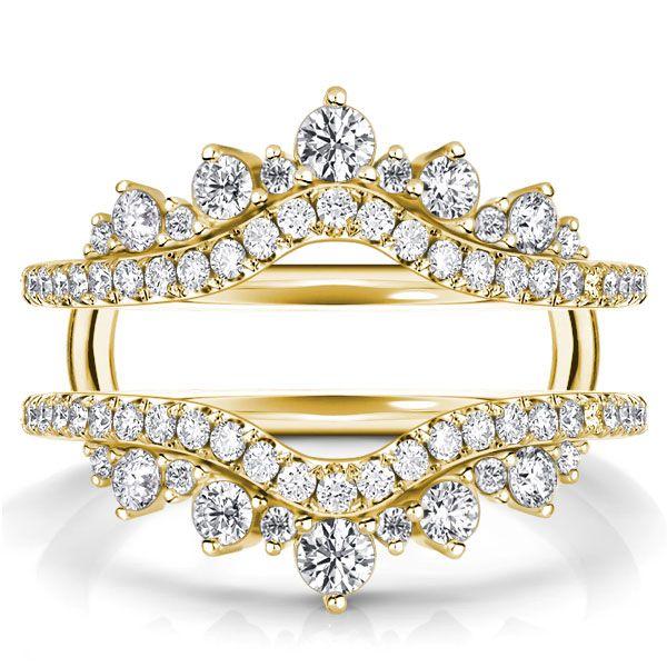 Sterling Silver Crown Enhancer Ring Guard - Sparkly Ring for Women