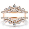Sterling Silver Crown Enhancer Ring Guard - Sparkly Ring for Women