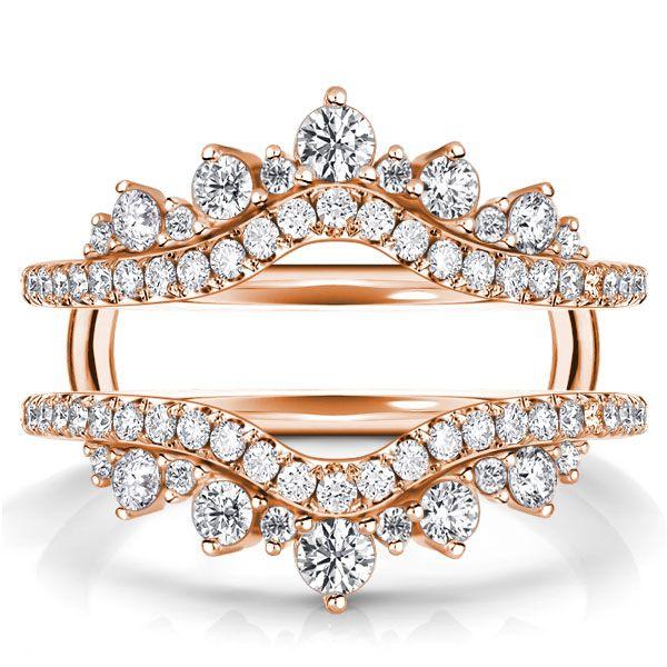 Sterling Silver Crown Enhancer Ring Guard - Sparkly Ring for Women