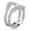 Sterling Silver Crown Enhancer Ring Guard - Sparkly Ring for Women