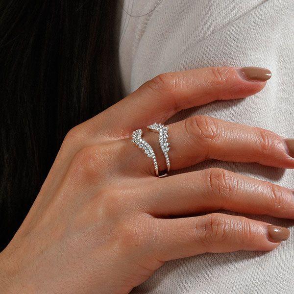 Sterling Silver Crown Enhancer Ring Guard - Sparkly Ring for Women