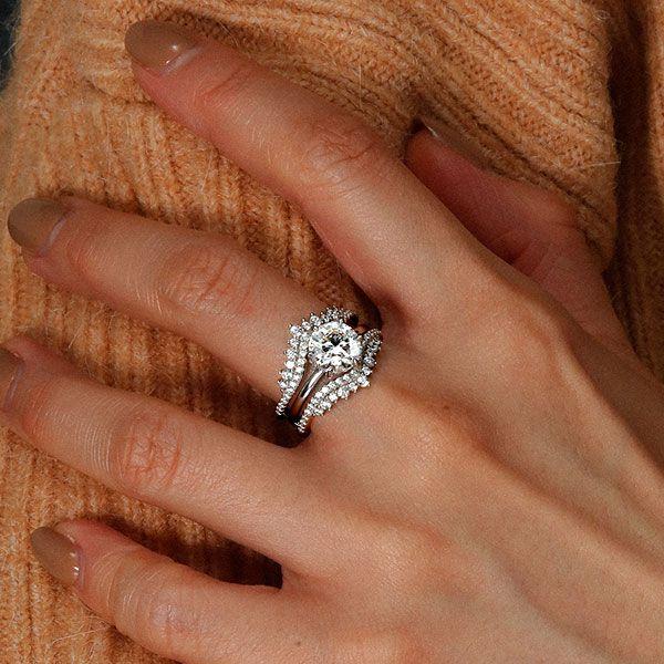 Sterling Silver Crown Enhancer Ring Guard - Sparkly Ring for Women