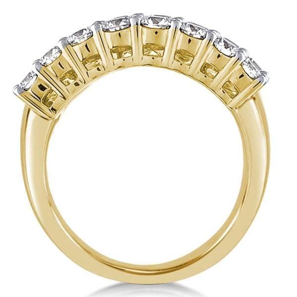 Men's Two Tone Gold Wedding Band with Triple Row Topaz Sterling Silver Ring