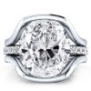 White Sapphire Engagement Ring Wedding Set - 925 Sterling Silver 3PC Bridal Set