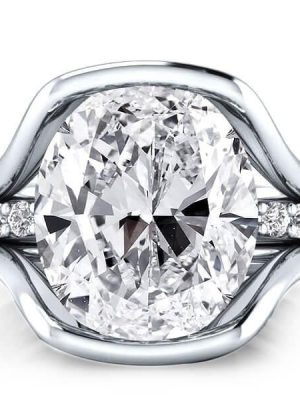 White Sapphire Engagement Ring Wedding Set - 925 Sterling Silver 3PC Bridal Set