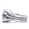 White Sapphire Engagement Ring Wedding Set - 925 Sterling Silver 3PC Bridal Set