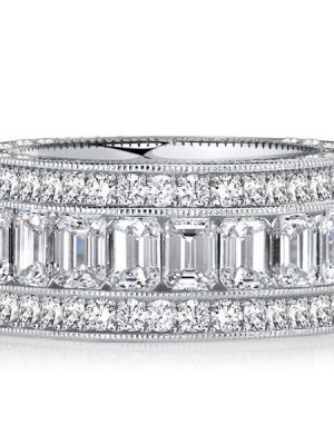 Emerald Cut Eternity Band - 925 Sterling Silver - 6.34 CT. TW.