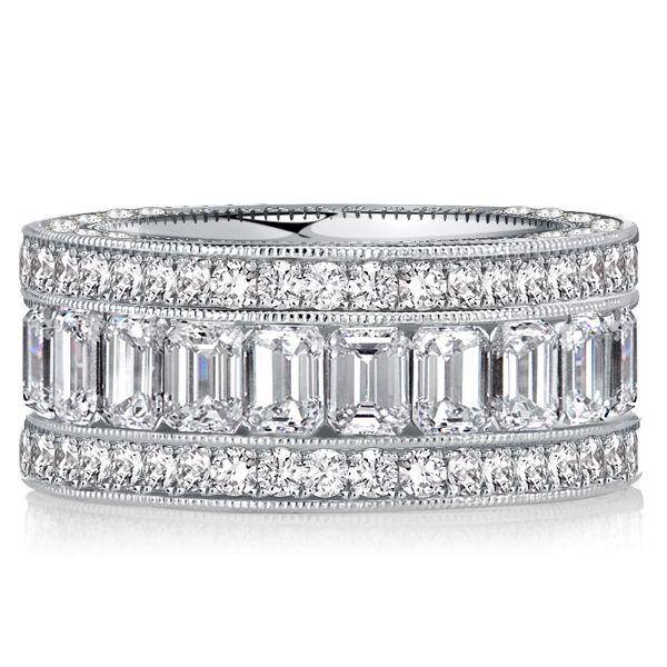 Emerald Cut Eternity Band - 925 Sterling Silver - 6.34 CT. TW.