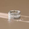 Emerald Cut Eternity Band - 925 Sterling Silver - 6.34 CT. TW.