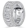 Emerald Cut Eternity Band - 925 Sterling Silver - 6.34 CT. TW.